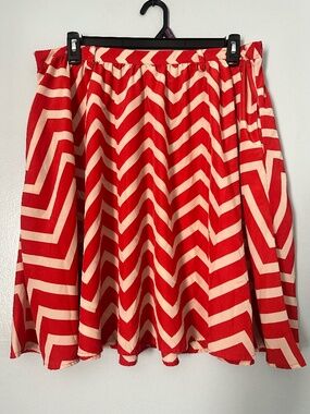 Xhilaration Dark Orange and Cream Chevron Stripes Skirt